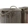 Multi-purpose basket DKD Home Decor Brown Black Red Jute Natural Fibre Boho 30 x 30 x 36 cm (2 Units)