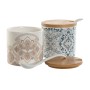 Sugar Bowl Home ESPRIT Blue Beige Pink Lilac Bamboo Dolomite 7,5 x 7,5 x 7,5 cm (2 Units)