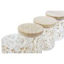 Tin DKD Home Decor Bamboo Borosilicate Glass Shabby Chic 700 ml 10 x 10 x 12,5 cm (4 Units)