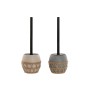 Brosse de salle de wc Home ESPRIT Noir Gris Crème Fibre Dolomite 11 x 11 x 38 cm (2 Unités)