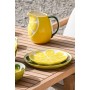 Flat Plate Home ESPRIT Yellow Green Stoneware Lemon 22,5 x 22,5 x 2,5 cm (2 Units)