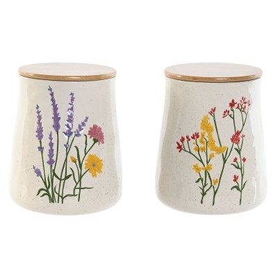 Boîte Home ESPRIT Multicouleur Fleurs Shabby Chic (2 Unités)