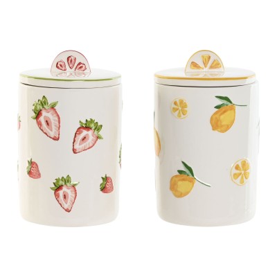 Boîte Home ESPRIT Jaune Rouge Vert Moderne Fruits (2 Unités)