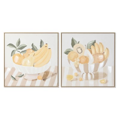 Painting Home ESPRIT Yellow Beige Cottage 80 x 4 x 80 cm (2 Units)