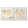 Painting Home ESPRIT Yellow Beige Cottage 80 x 4 x 80 cm (2 Units)
