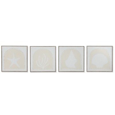 Painting Home ESPRIT White Cream Mediterranean 40 x 3 x 40 cm (4 Units)