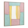 Painting Home ESPRIT White Pink Turquoise Abstract Urban 102 x 4,5 x 102 cm (2 Units)
