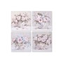 Painting Home ESPRIT White Pink Roses Romantic 60 x 3 x 60 cm (4 Units)