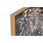 Painting Home ESPRIT Black Golden Leopard Colonial Lacquered 50 x 3,5 x 70 cm (2 Units)