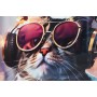 Cadre Home ESPRIT Moderne Chat 50 x 3,5 x 50 cm (2 Unités)