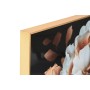 Painting Home ESPRIT White Black Golden Flowers 80 x 3,5 x 80 cm (2 Units)