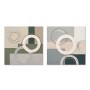 Painting Home ESPRIT Blue Green Abstract Urban 80 x 3 x 80 cm (2 Units)