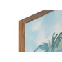 Painting Home ESPRIT Blue Red Green Sky blue Palms Tropical 80 x 3,5 x 80 cm (2 Units)