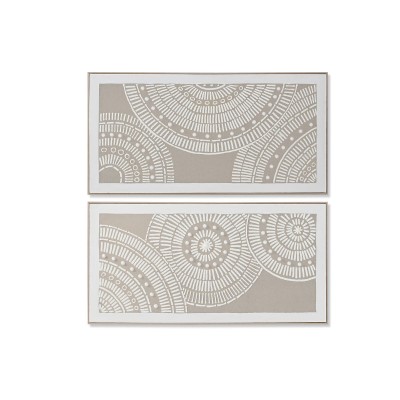 Painting Home ESPRIT White Beige Circles Urban 122 x 4,5 x 62 cm (2 Units)