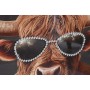 Painting Home ESPRIT Grey Orange Cow Modern Lacquered 82 x 4,5 x 82 cm (2 Units)
