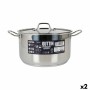 Marmite avec couvercle Quttin Hotel Acier ø 28 x 16 cm (2 Unités)