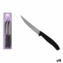 Meat Knife Set Quttin Black Silver Stainless steel 11 cm 4 Pieces (18 Units)