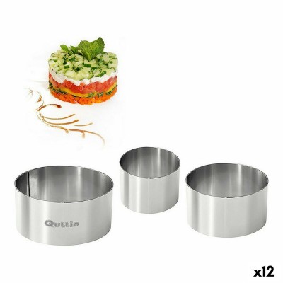 Moule de placage Quttin Argenté Acier inoxydable 12 Unités (3 Pièces)