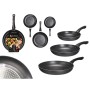 Ensemble de poêle Kinvara 1 Noir Aluminium Bakélite 20 x 4 cm 28 x 5 cm 24 x 4,5 cm (6 Unités)