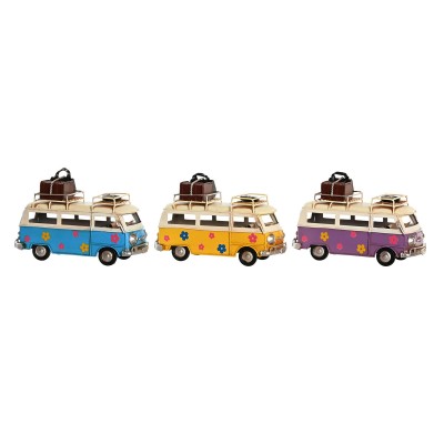 Figurine Décorative DKD Home Decor Jaune Bleu Lila Vintage 17 x 7,5 x 11,5 cm (3 Unités)