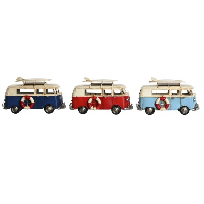 Decorative Figure Home ESPRIT Blue Red Navy Blue 27 x 11,5 x 15,5 cm (3 Units)
