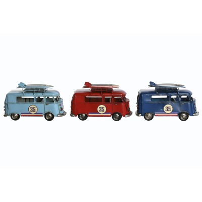 Decorative Figure Home ESPRIT Red Sky blue Navy Blue 27 x 10 x 16 cm (3 Units)