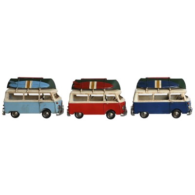 Decorative Figure Home ESPRIT Blue Red Navy Blue 28 x 13,5 x 17,5 cm (3 Units)