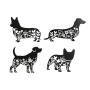 Décoration murale Home ESPRIT Noir Chien 40 x 1 x 33 cm (4 Unités)