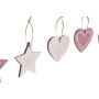 Hanging decoration DKD Home Decor Pink Light Pink Wood 6,5 x 1 x 6,5 cm (9 Pieces) (3 Units)