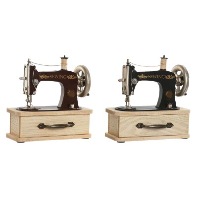 Figurine Décorative Home ESPRIT Noir Bordeaux Naturel Vintage 23 x 12 x 23,5 cm (2 Unités)
