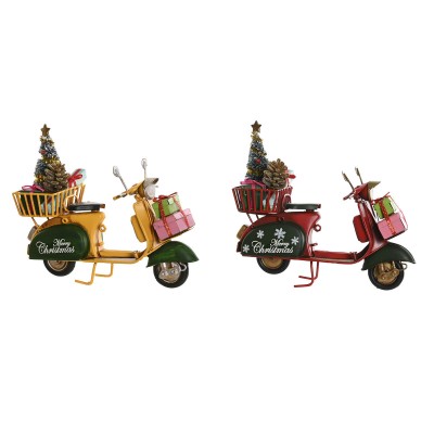 Christmas bauble DKD Home Decor Yellow Red Motorbike 17 x 7 x 14,5 cm (2 Units)