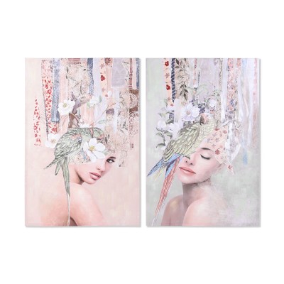 Painting DKD Home Decor Modern chica 80 x 3 x 120 cm (2 Units)