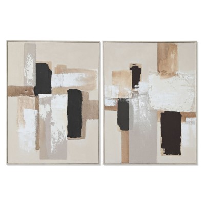 Cadre Home ESPRIT Blanc Noir Beige Abstrait Moderne 92 x 3,8 x 122 cm 92 x 4 x 122 cm (2 Unités)