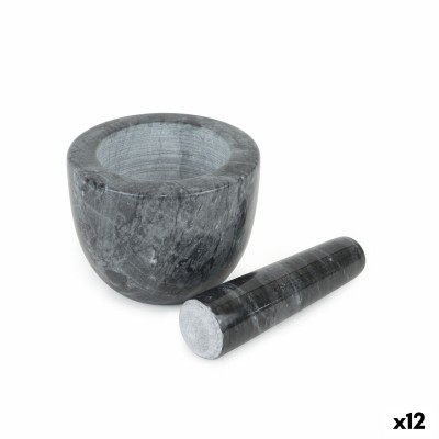 Mortar and pestle Quttin Granite 10 x 10 x 8 cm (12 Units)