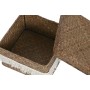 Basket set Home ESPRIT White Natural Natural Fibre Boho Worn (4 Pieces)