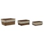 Set de basket Home ESPRIT Blanc Naturel Fibre naturelle Boho Usé (3 Pièces)