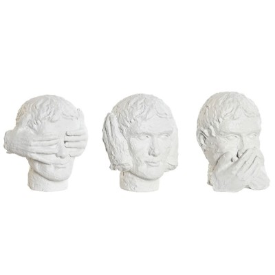 Figurine Décorative DKD Home Decor Blanc Néoclassique 14 x 11 x 14 cm (3 Unités)