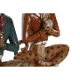 Figurine Décorative DKD Home Decor Bleu Marron Doré Léopard 16 x 9,5 x 23 cm (2 Unités)