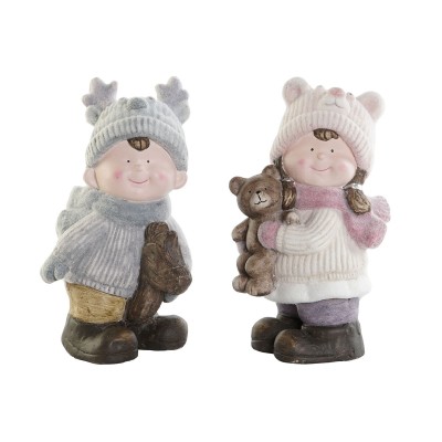 Décorations de Noël DKD Home Decor Multicouleur Enfants 23 x 21 x 36 cm (2 Unités)