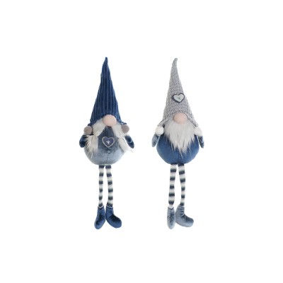 Christmas bauble DKD Home Decor Blue White Grey Gnome 13 x 12 x 54 cm (2 Units)
