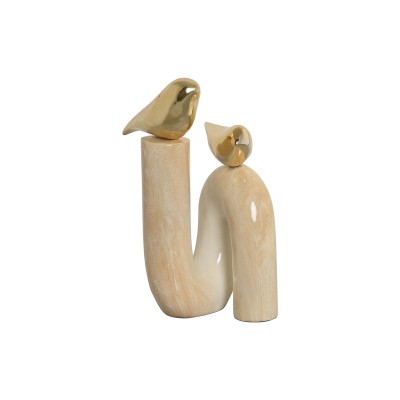 Decorative Figure Home ESPRIT Golden Ivory Birds Romantic 19 x 11,5 x 27 cm