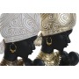 Decorative Figure Home ESPRIT White Black Golden African Woman 15 x 9 x 25 cm (2 Units)