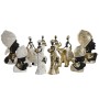 Decorative Figure Home ESPRIT White Black Golden Elephant African Woman 21 x 11 x 32 cm (2 Units)