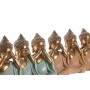 Decorative Figure Home ESPRIT Green Pink Golden Buddha Oriental 11 x 9 x 17 cm (6 Units)