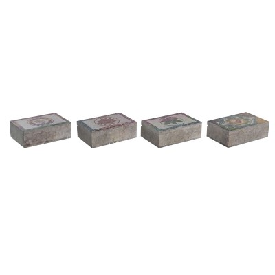 Boîte à bijoux DKD Home Decor Multicouleur Pierre 15 x 10 x 5 cm (4 Unités)