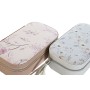 Jewelry box DKD Home Decor Blue Grey Camel Light Pink Polyurethane Mirror 18,5 x 10 x 5 cm (2 Units)