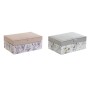 Boîte à bijoux DKD Home Decor Blanc Gris Lila Polyuréthane 18 x 12,5 x 7,5 cm (2 Unités)