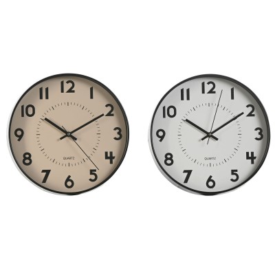 Wall Clock Home ESPRIT White Beige PVC 30 x 4 x 30 cm (2 Units)