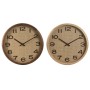 Horloge Murale Home ESPRIT Marron Naturel Bois Rotin 40 x 5 x 40 cm (2 Unités)