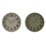Horloge Murale Home ESPRIT Vert Gris PVC Urbaine 30 x 4 x 30 cm (2 Unités)